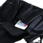 sac en cuir noir tête de mort